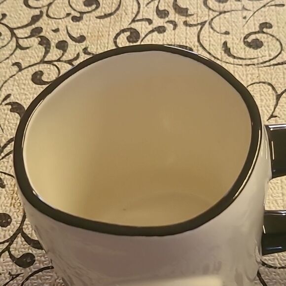 White Mug with Black Handle and Bow #1 - Picture 2 of 8
